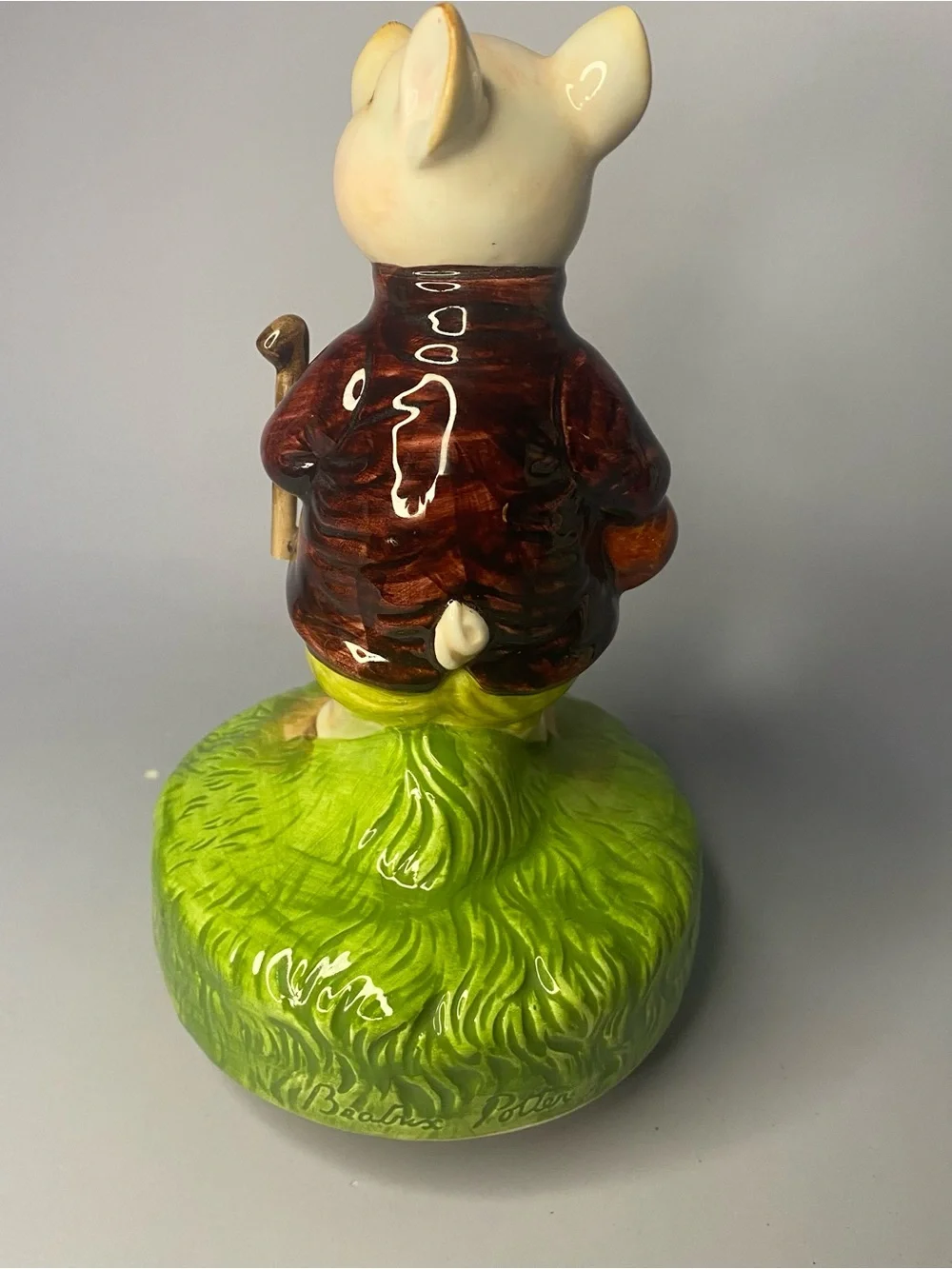 Vintage Schmid Beatrix Potter Pigling Bland King of the Road Music Box 1977